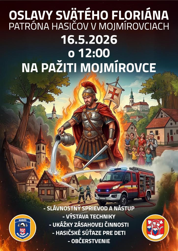 Oslavy svätého Floriána Mojmírovce 2026 - plagát