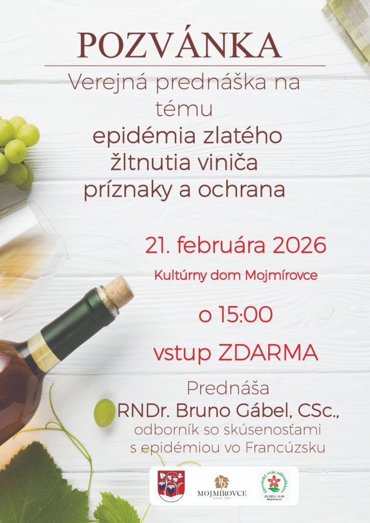 Prednáška zlaté žltnutie viniča - plagát