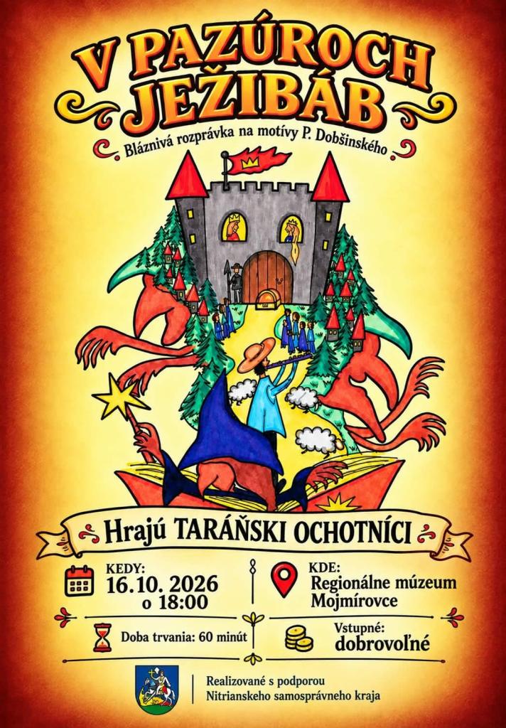 Predstavenie V&nbsp;pazúroch ježibáb - RMM Mojmírovce 2026&nbsp;- plagát