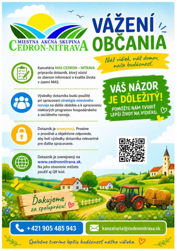 Plagát k dotazníku MAS CEDRON-NITRAVA